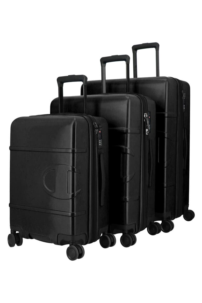 Arean 3-Piece Hardside Luggage Set, Alternate, color, TRUE BLACK