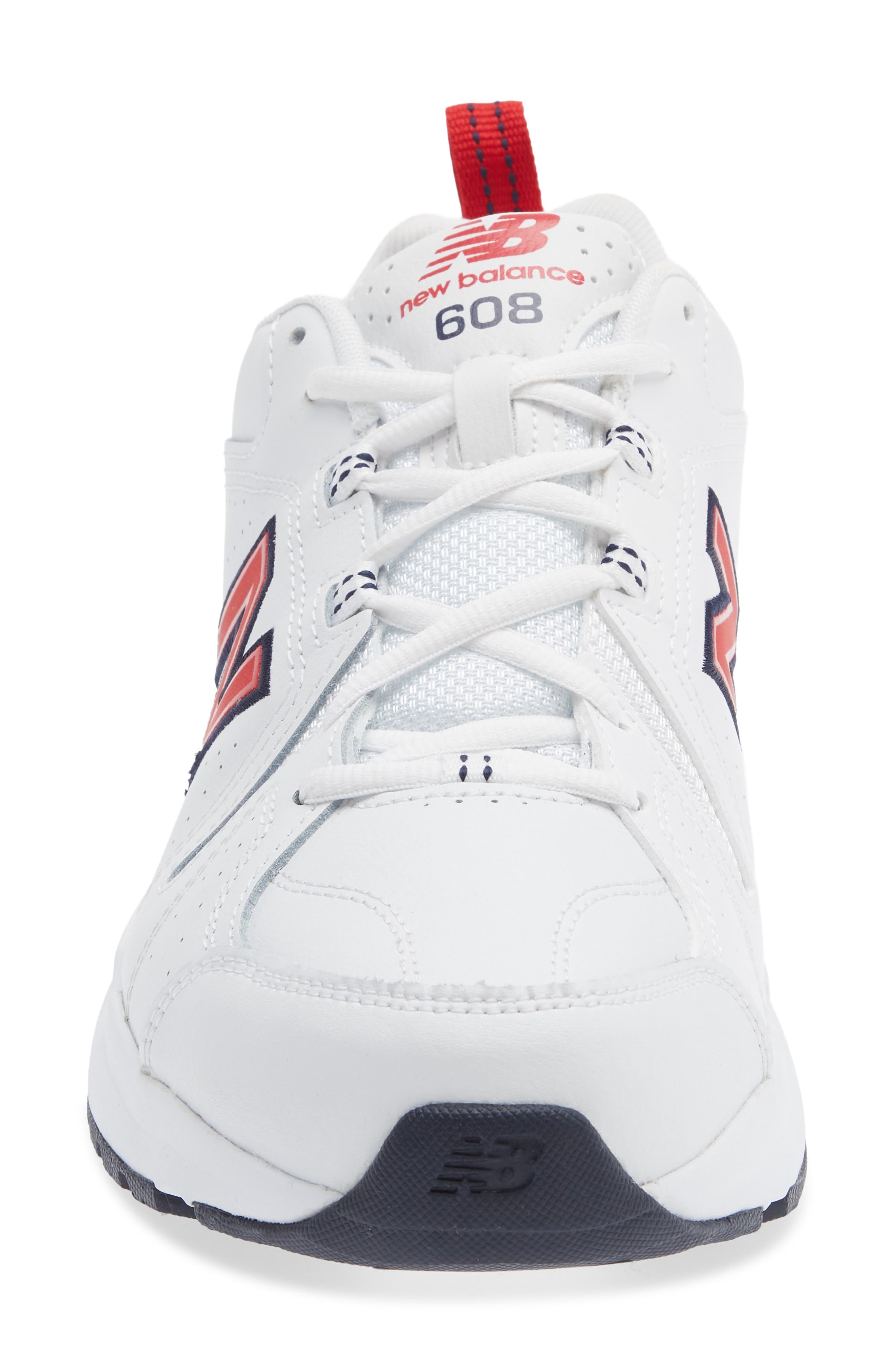 608v5 Leather Training Shoe, Alternate, color, WHITE/RED