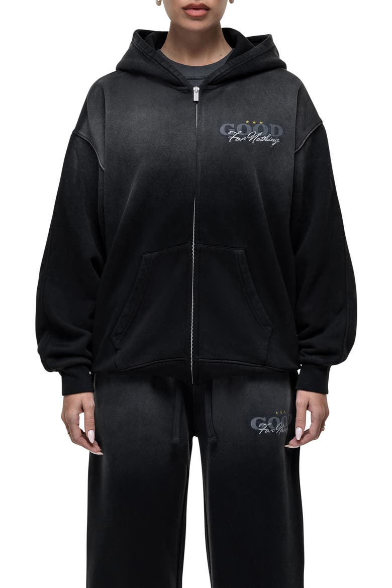Alaska Black Zip Hoodie, Main, color, Black