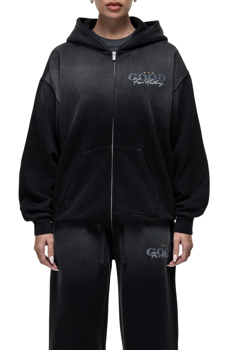Good For Nothing Alaska Black Zip Hoodie, Main, color, Black