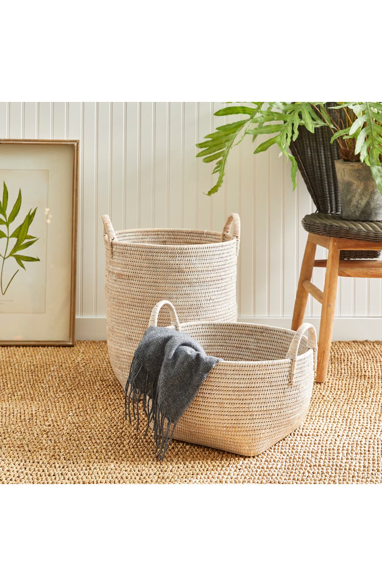 Napa Home & Garden Burma Rattan Orchard Baskets, Set Of 2, Alternate, color, White