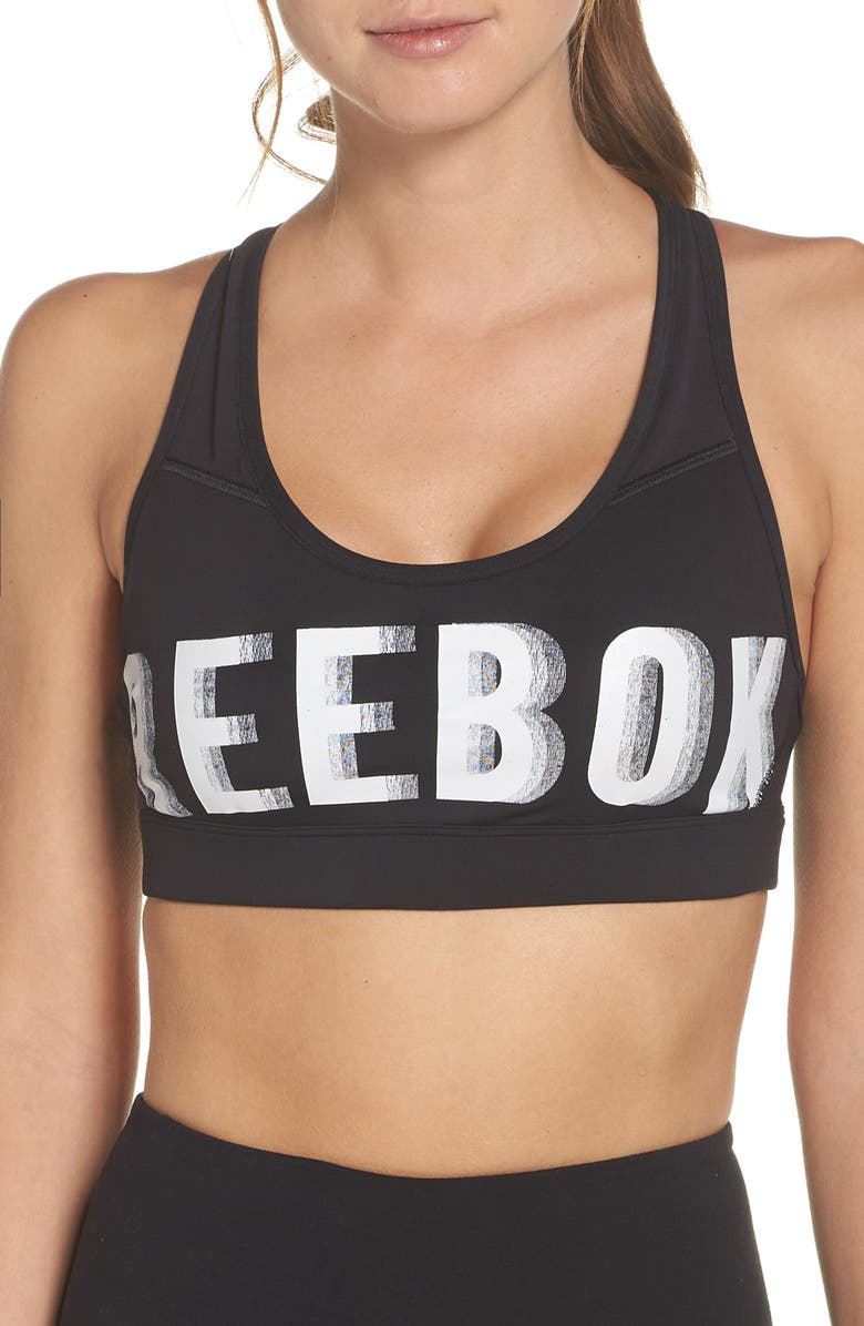 Reebok Hero Racerback Sports Bra, Main, color, 