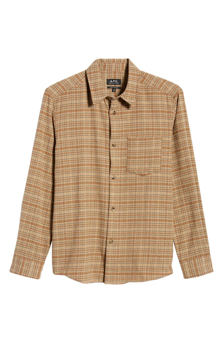 A.P.C. Surchemise John Plaid Button-Up Flannel Shirt Jacket, Alternate, color, 