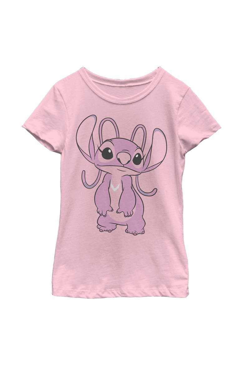 Girl's Lilo & Stitch Angel Large Portrait  Graphic T-Shirt, Main, color, Light Pink