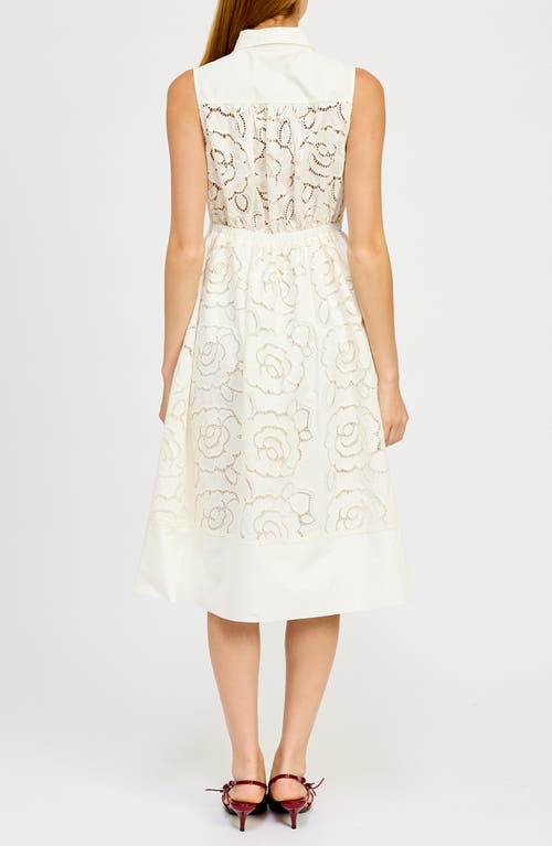En Saison Chloe Sleeveless Midi Shirtdress In White