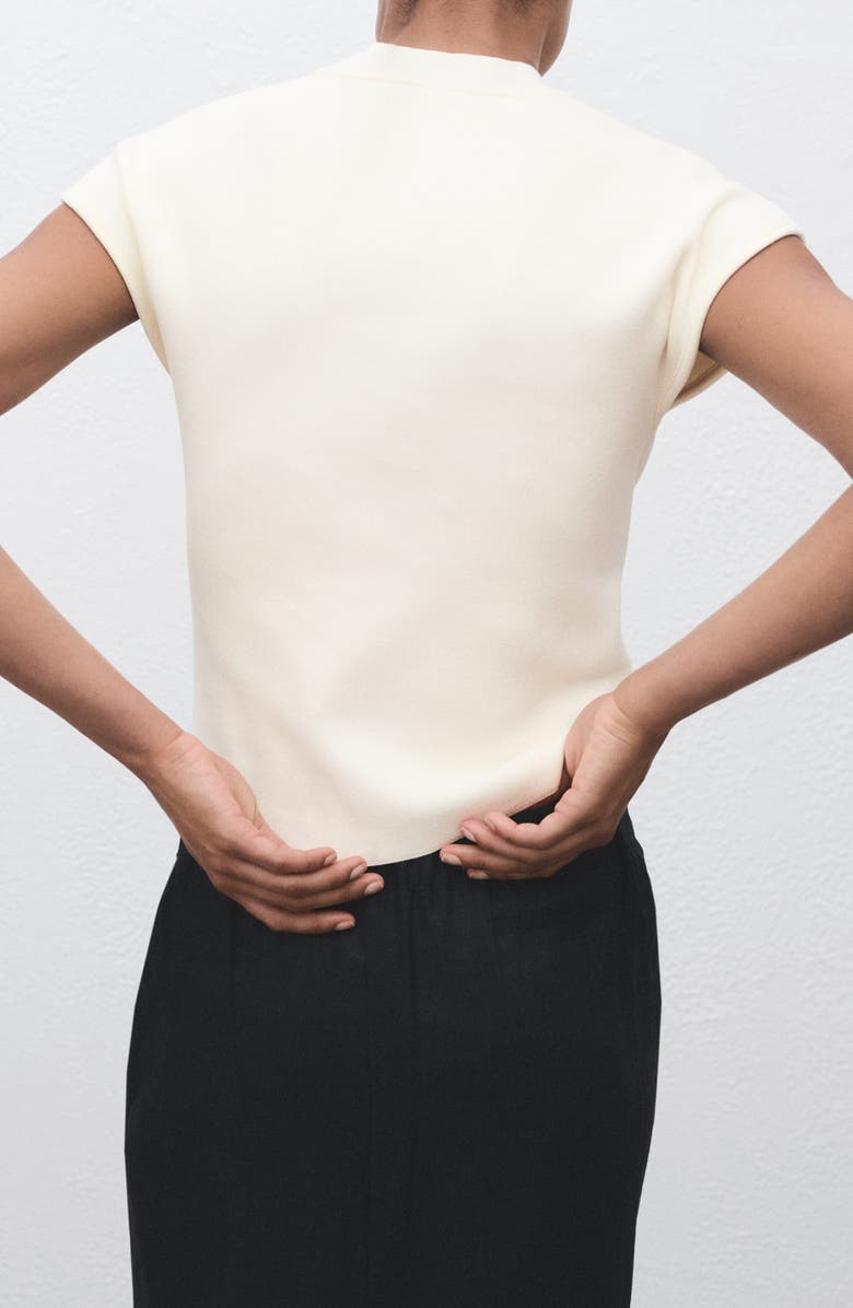 MANGO Mock Neck Sweater, Alternate, color, White