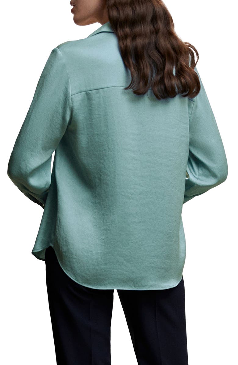 MANGO Satin Button-Up Shirt, Alternate, color, 