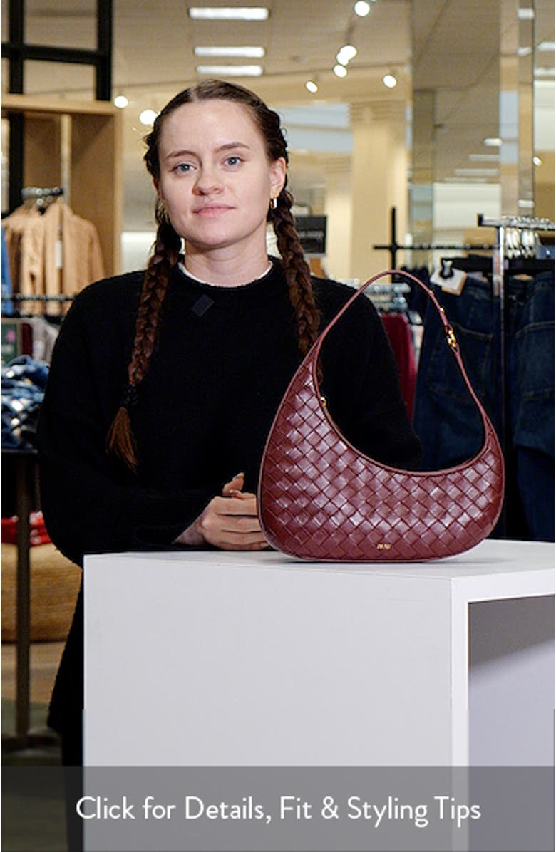 Harlee Woven Faux Leather Shoulder Bag, sales video thumbnail