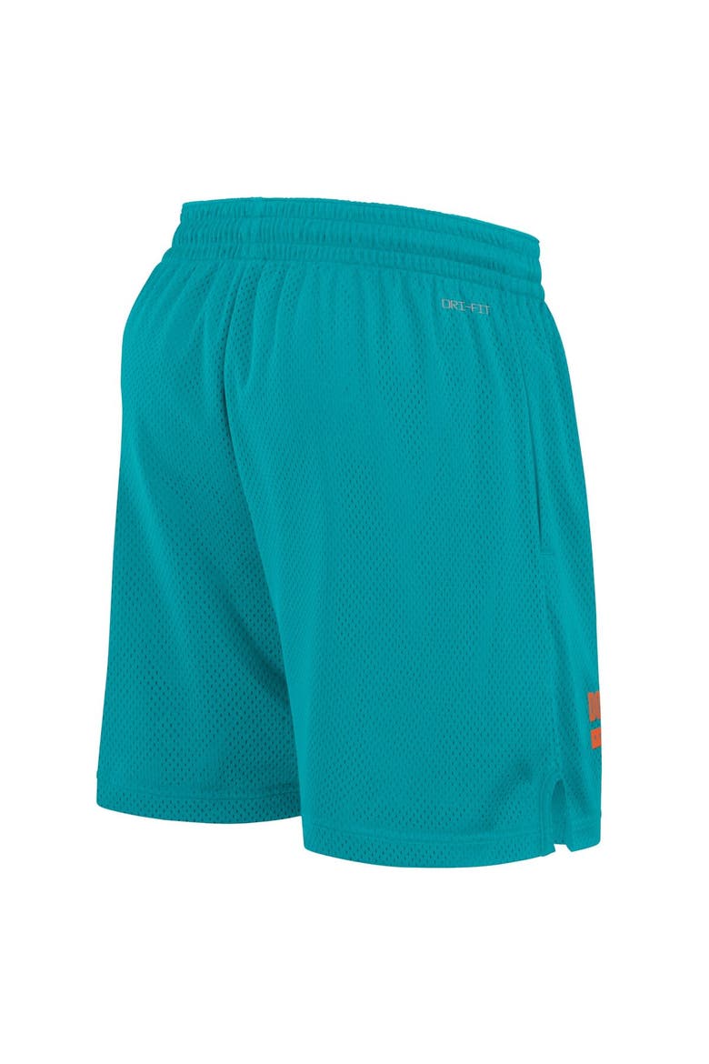 Men's Nike Aqua Miami Dolphins 2024 Sideline Performance Mesh Shorts, Alternate, color, Aqua