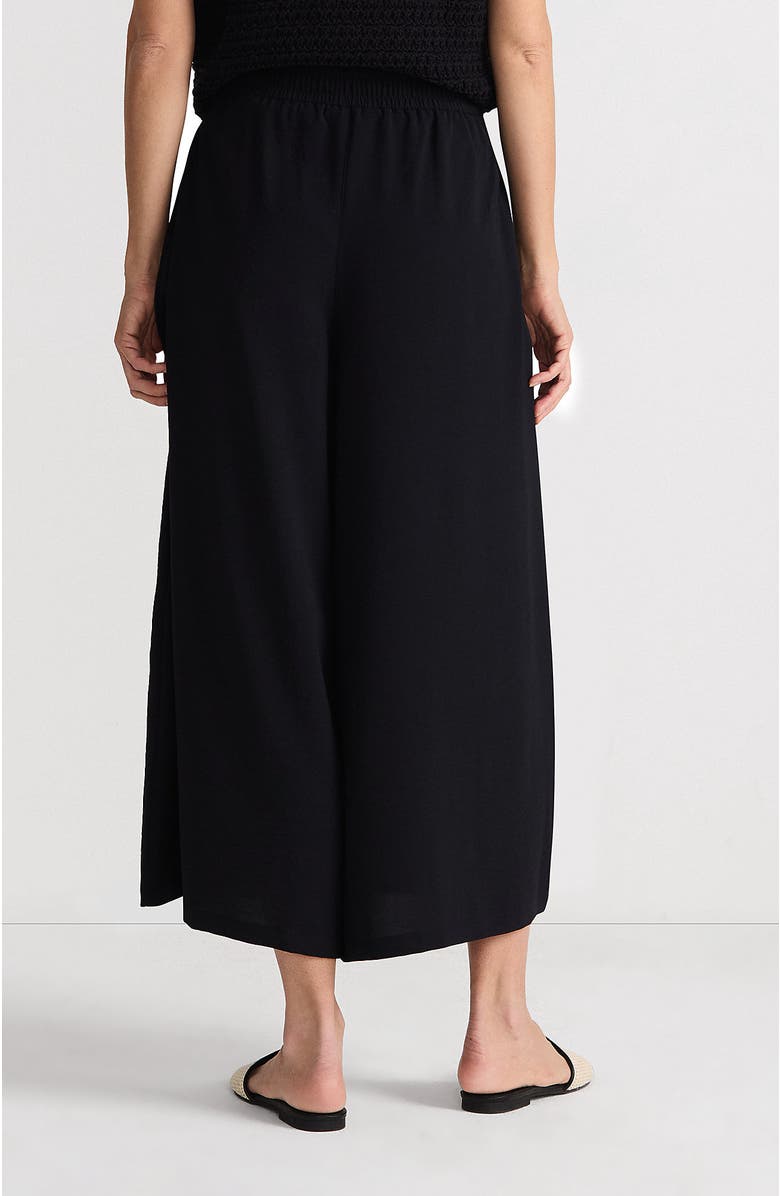 Lands' End Creaseless High Rise Palazzo Crop Pants, Alternate, color, Black