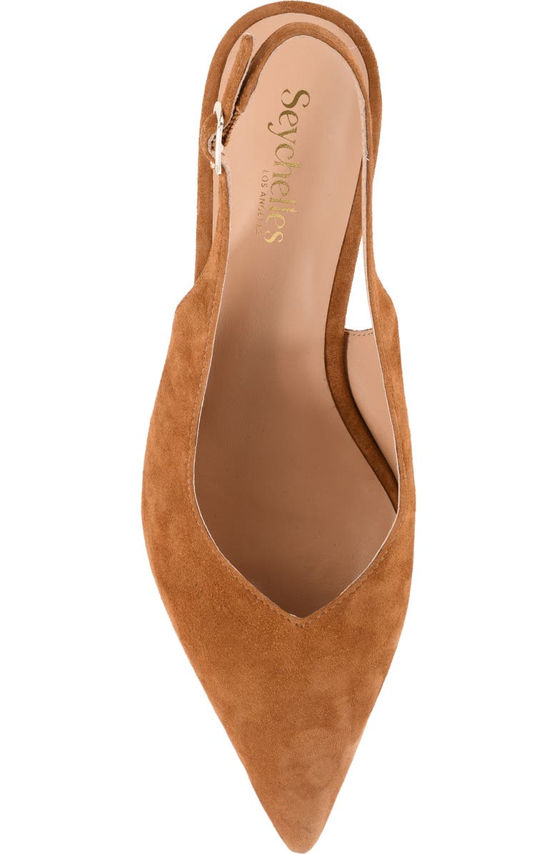 Seychelles Candlelight Slingback Pointed Toe Kitten Heel Pump, Alternate, color, Tan