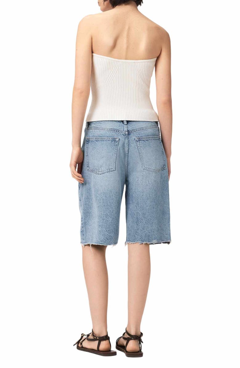 AllSaints Aki Crossover Denim Shorts, Alternate, color, 