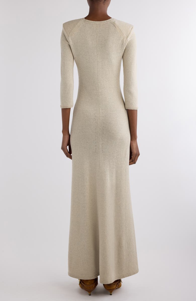 Isabel Marant Salina Plunge Neck Sweater Dress, Alternate, color, Beige