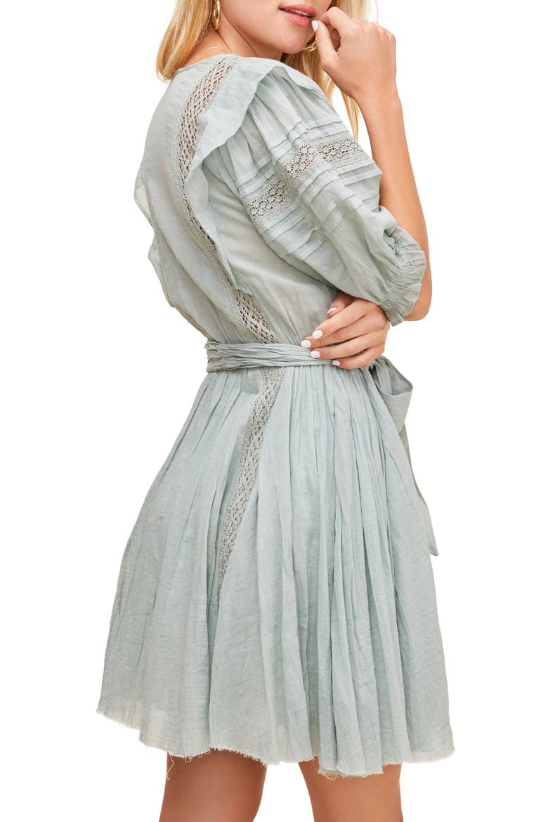 Remedy Lace Inset Minidress, Alternate, color, SAGE