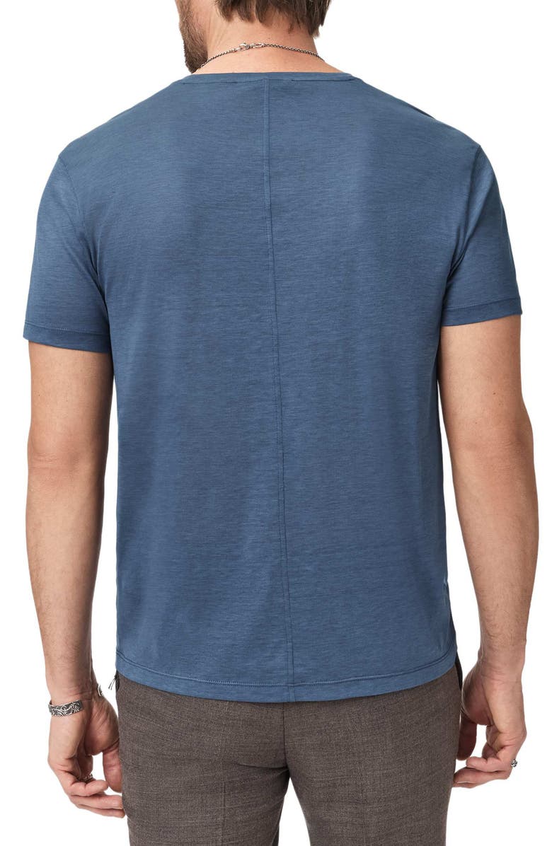John Varvatos Amato Silk & Organic Cotton Crewneck T-Shirt, Alternate, color, Oiled Blue