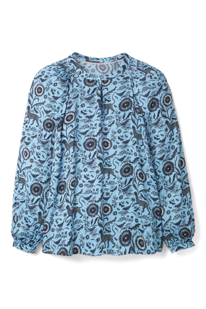 Kitty Keyhole Neck Blouse, Alternate, color, FROSTED BLUEGARDEN