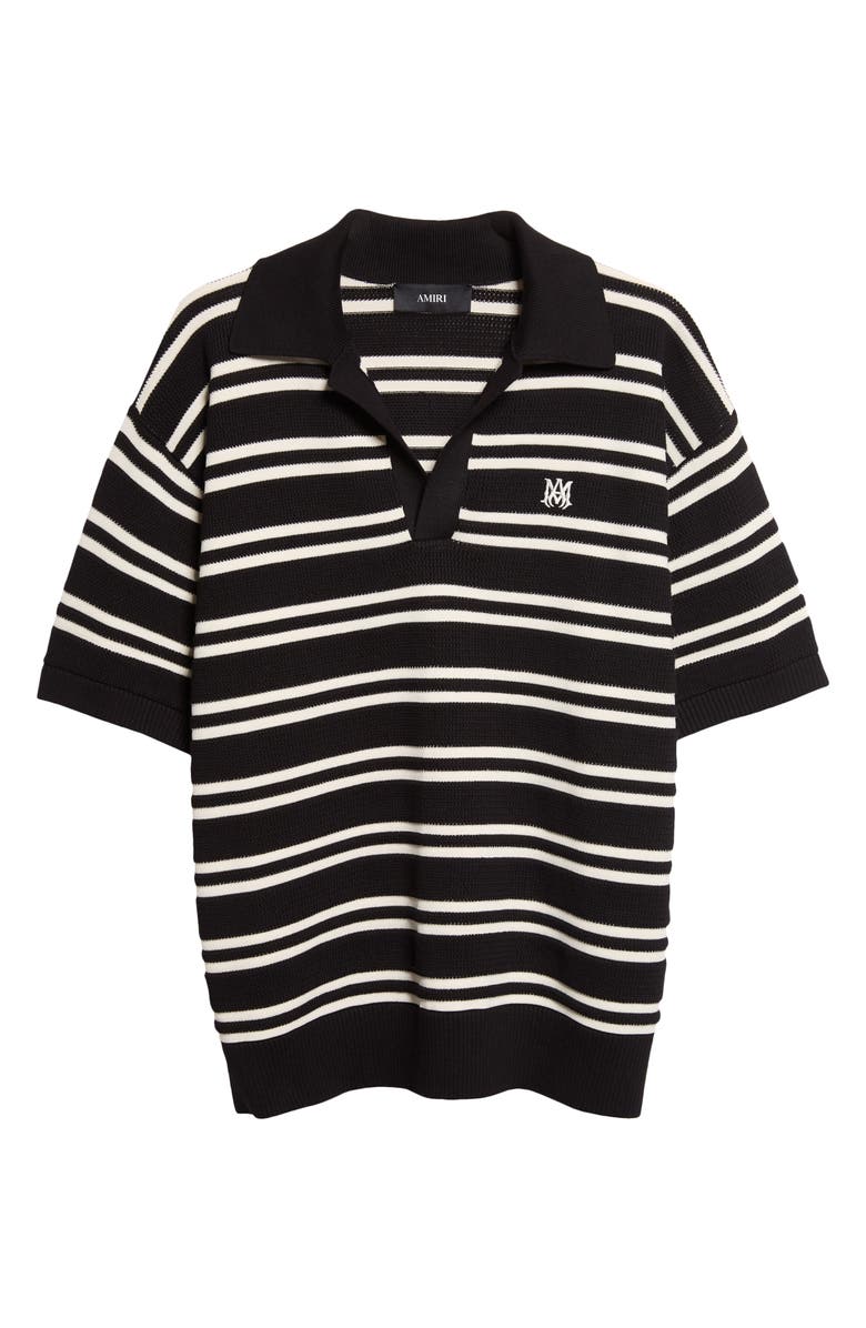 AMIRI MA Stripe Polo Sweater, Main, color, Black