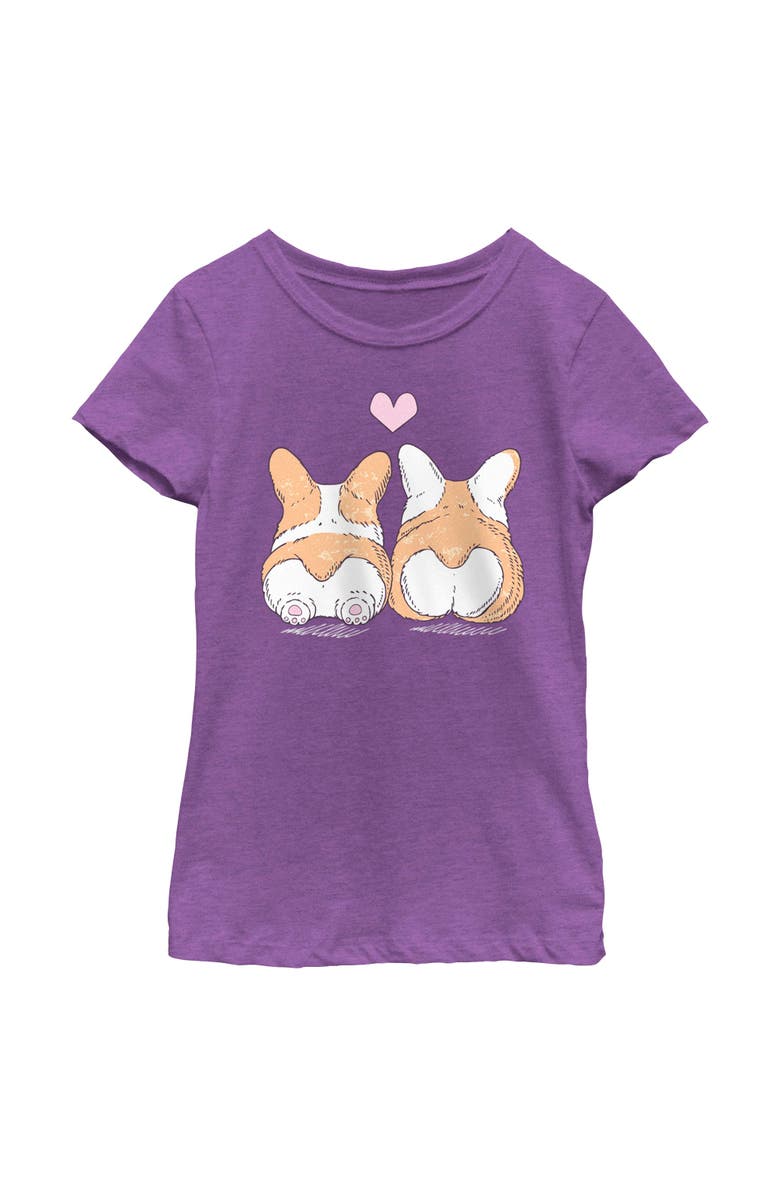 Lost Gods Girl's Lost Gods Corgi Duo  Graphic T-Shirt, Main, color, Purple Berry
