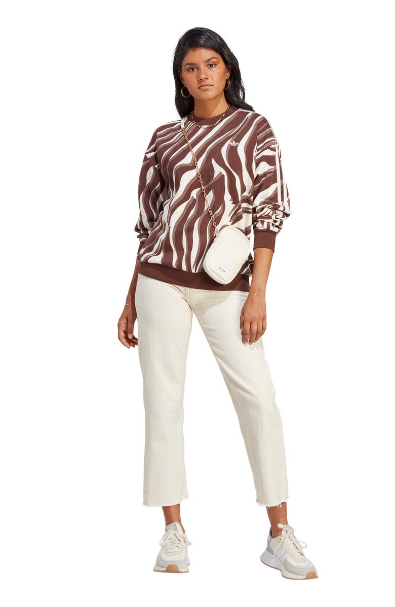 adidas Originals Abstract Animal Print Sweatshirt, Alternate, color, 