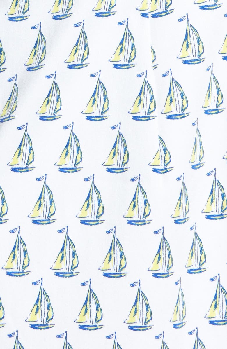 vineyard vines Sailboat Print Strapless Dress, Alternate, color, 
