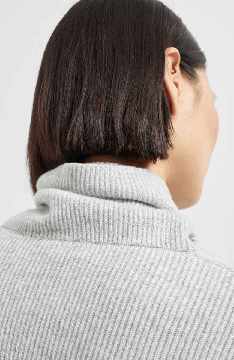 Brunello Cucinelli English Rib knit sweater, Alternate, color, Light Grey