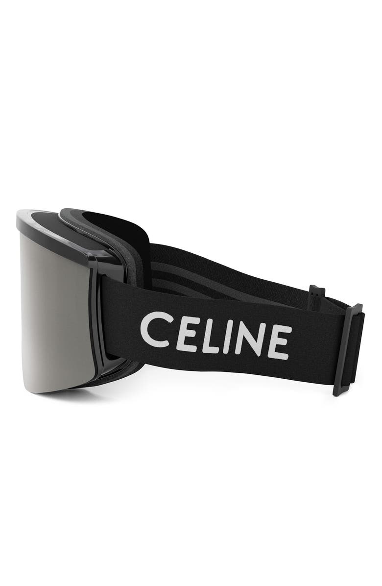 CELINE Ski Mask with Mirrored Lens, Alternate, color, Shiny Black / Smoke Mirror