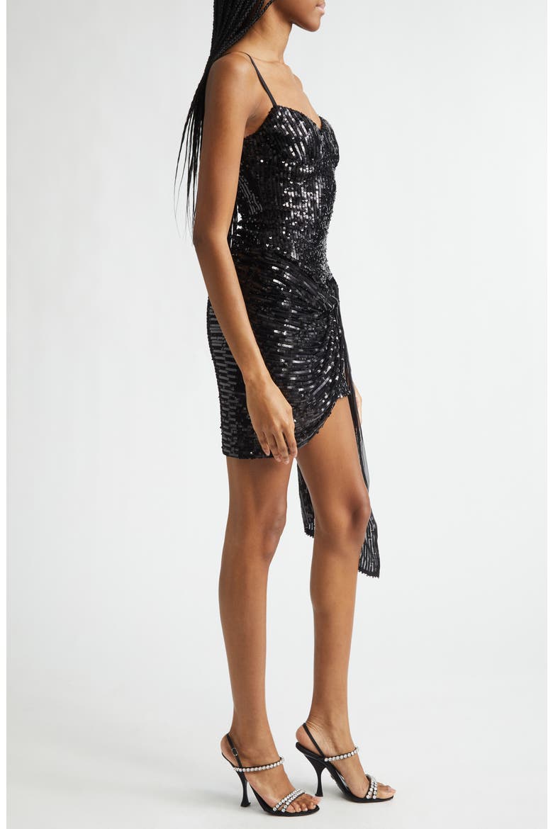 Sequin Minidress, Alternate, color, BLACK