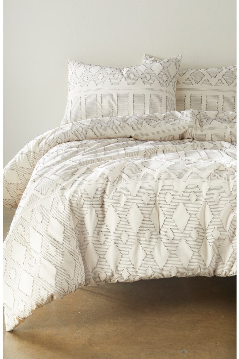 String Jacquard Comforter & Sham Set, Main, color, IVORY MULTI