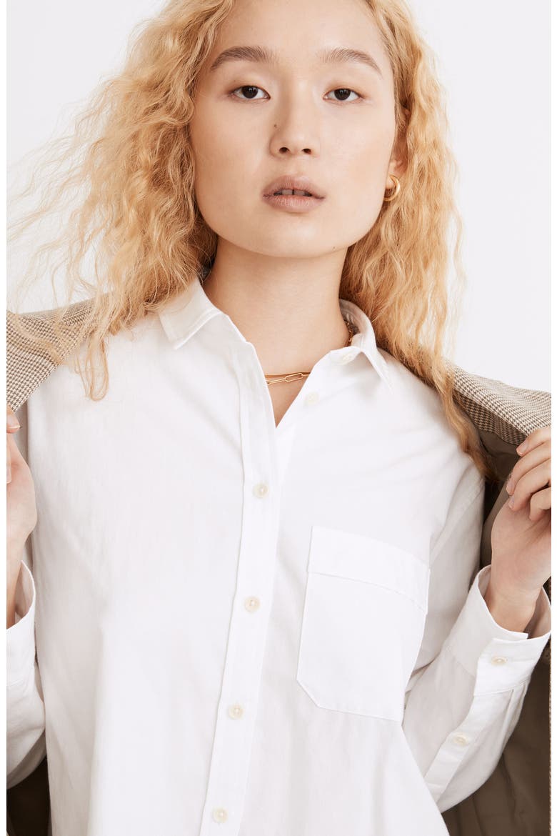 Oversize Ex-Boyfriend Button-Up Shirt, Alternate, color, EYELET WHITE