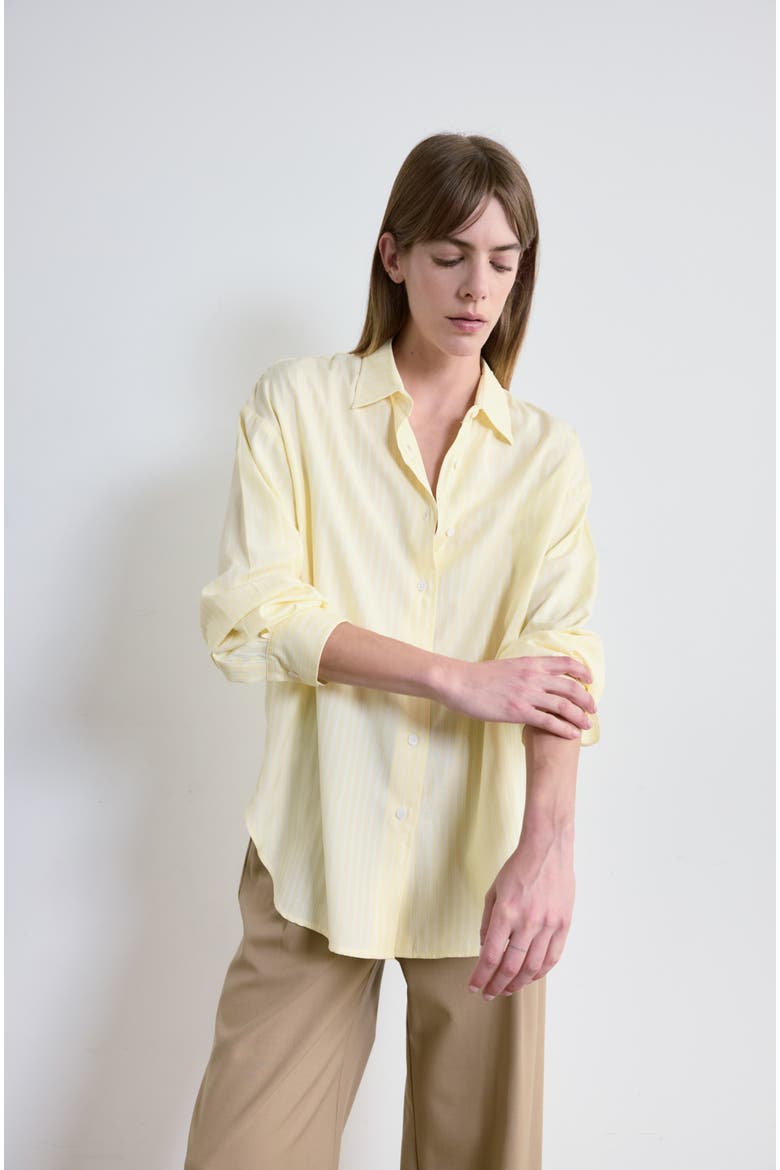Oversized Shirt, Alternate, color, Yellow Stripe