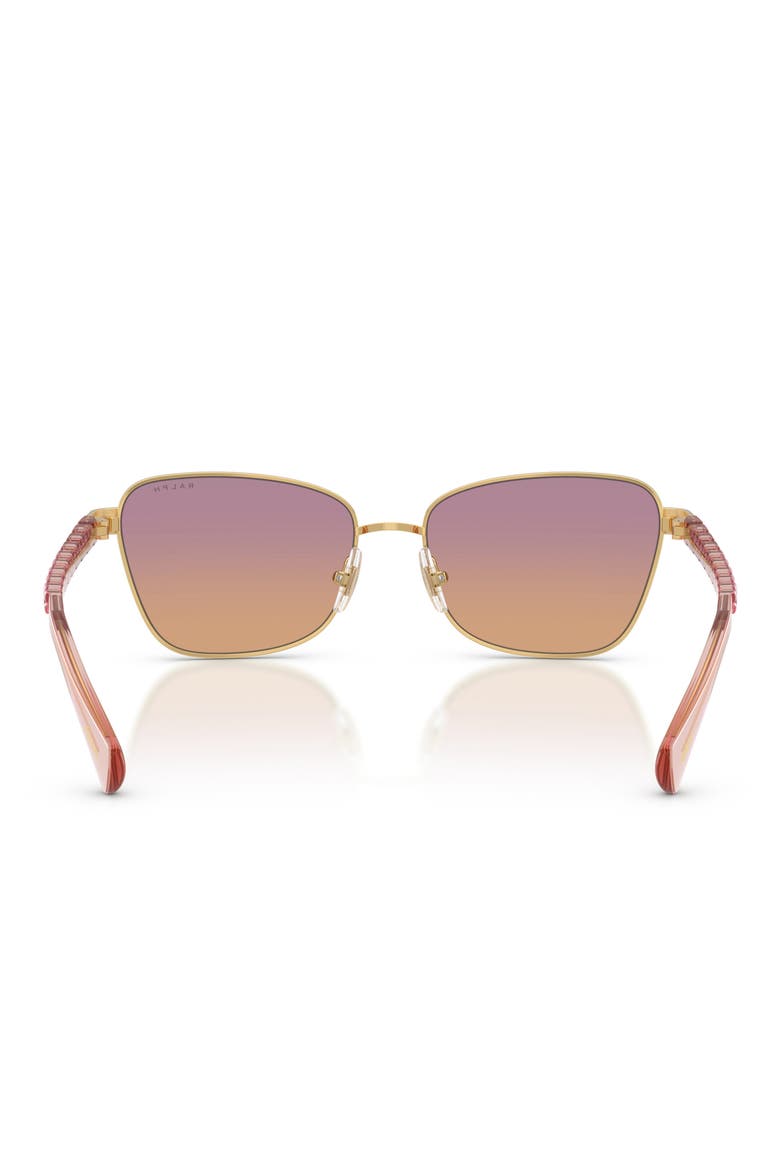 56mm Oversize Gradient Irregular Sunglasses, Alternate, color, SHINY GOLD / GRADIENT ROSE