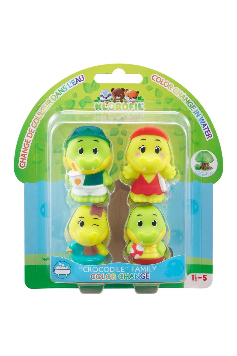 Crocodile Family 4 Mini Figures, Colorchanging, Playset 18Mo+, Main, color, Multicolored