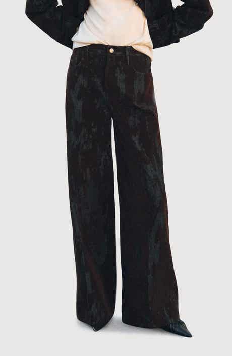 MANGO Devoré Wide Leg Jeans