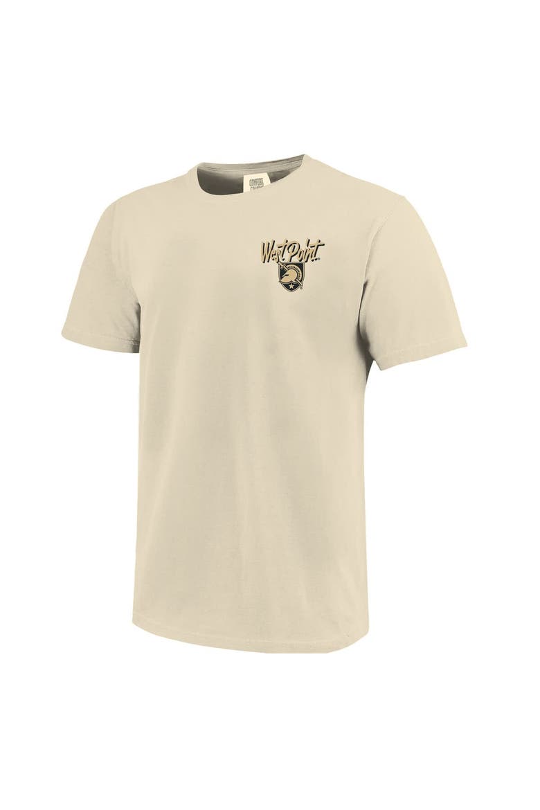 Men's Image One  Natural Army Black Knights Comfort Colors Hand-Drawn Campus Stack T-Shirt, Alternate, color, Natural
