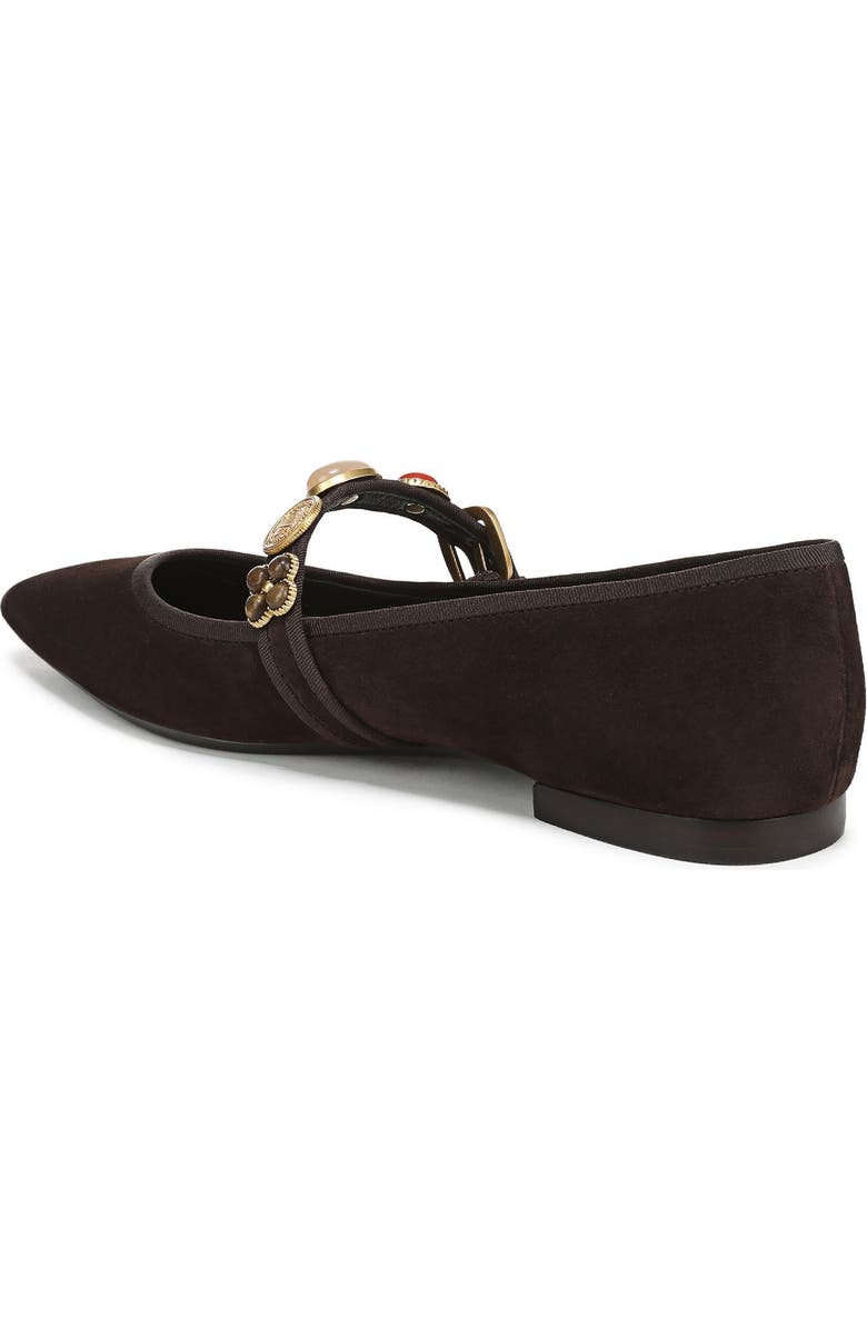 Veronica Beard Selene Charms Pointed Toe Flat, Alternate, color, Espresso