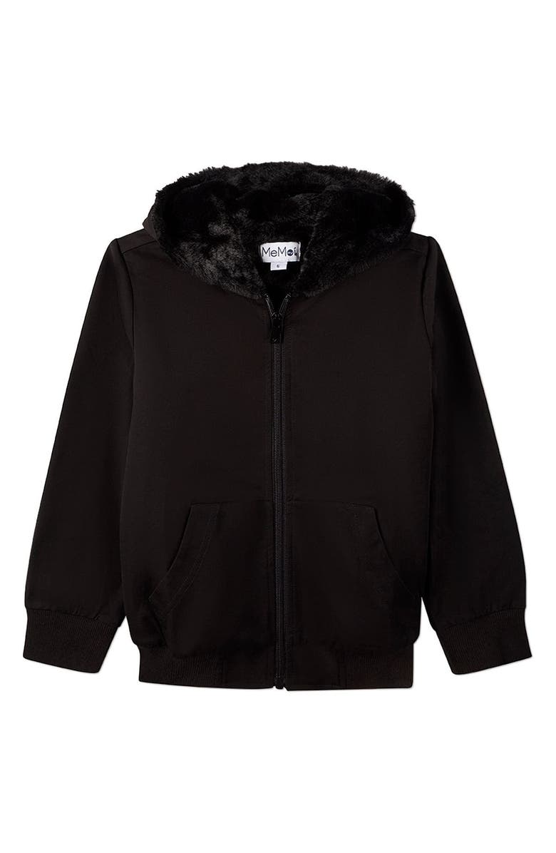 MeMoi Zip-Up Hoodie with Faux Fur Lining, Alternate, color, 