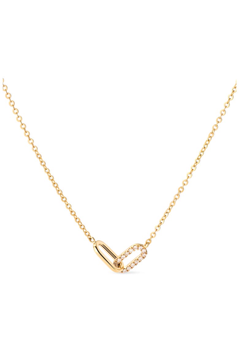 Solid Yellow Gold - Diamond Link Necklace, Main, color, Gold