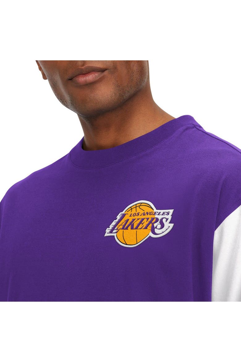 Men's Tommy Jeans Purple Los Angeles Lakers Richie Color Block Long Sleeve T-Shirt, Alternate, color, Black