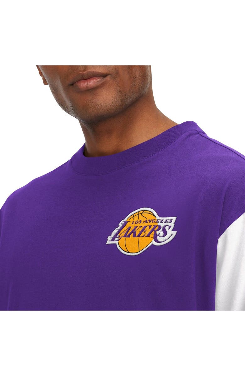 TOMMY JEANS Men's Tommy Jeans Purple Los Angeles Lakers Richie Color Block Long Sleeve T-Shirt, Alternate, color, Black