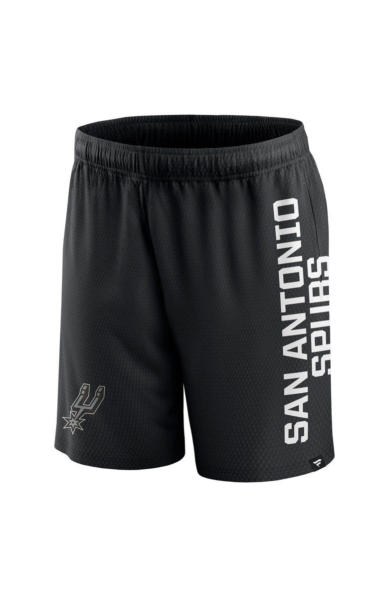FANATICS Men's Fanatics Branded Black San Antonio Spurs Post Up Mesh Shorts, Alternate, color, 
