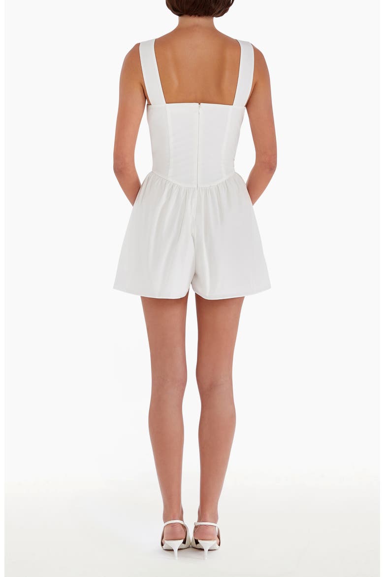 Bellini Satin Bodice Romper, Alternate, color, WHITE