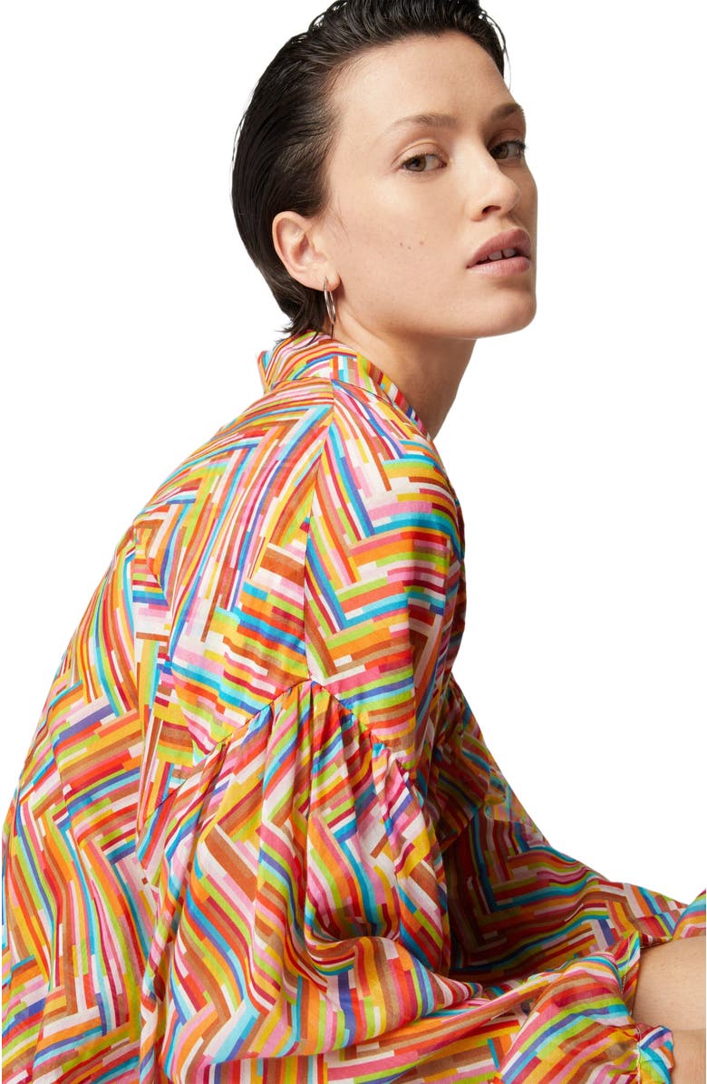 Missoni Oversized Shirt In Printed Cotton And Silk Blend, Alternate, color, Multicoloured