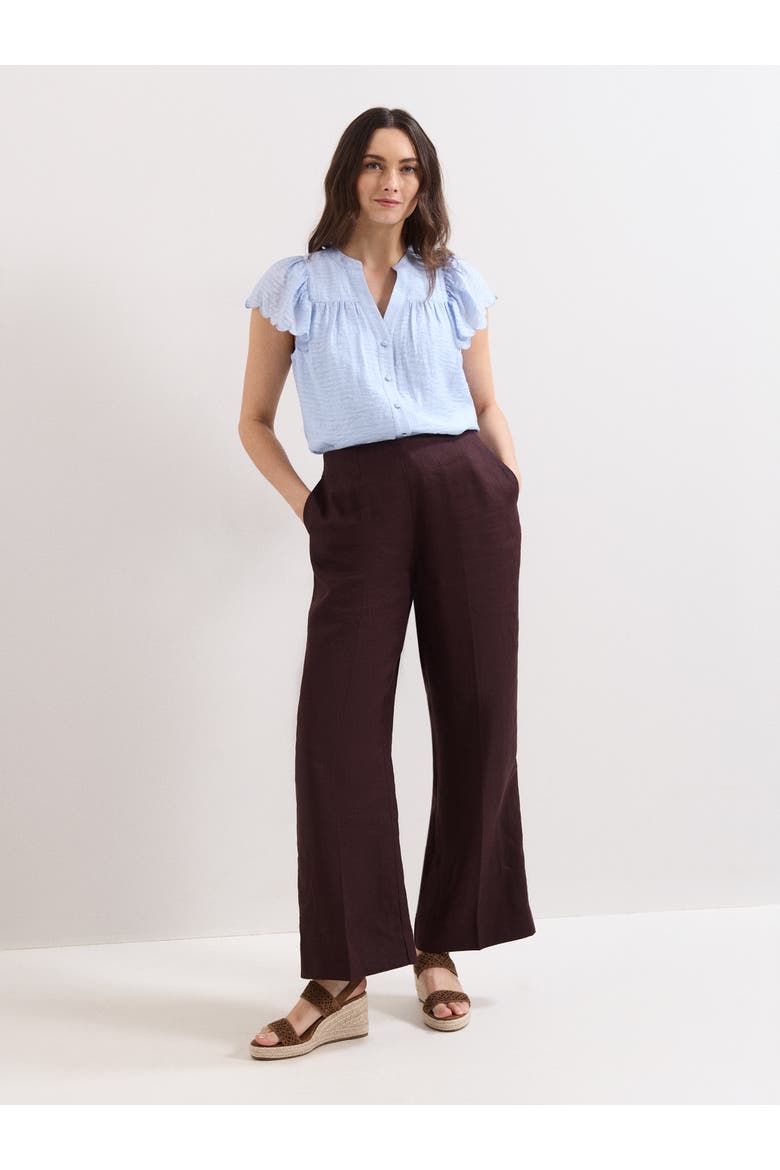 Aleasha Scallop Sleeve V-Neck Blouse, Alternate, color, Pale Blue