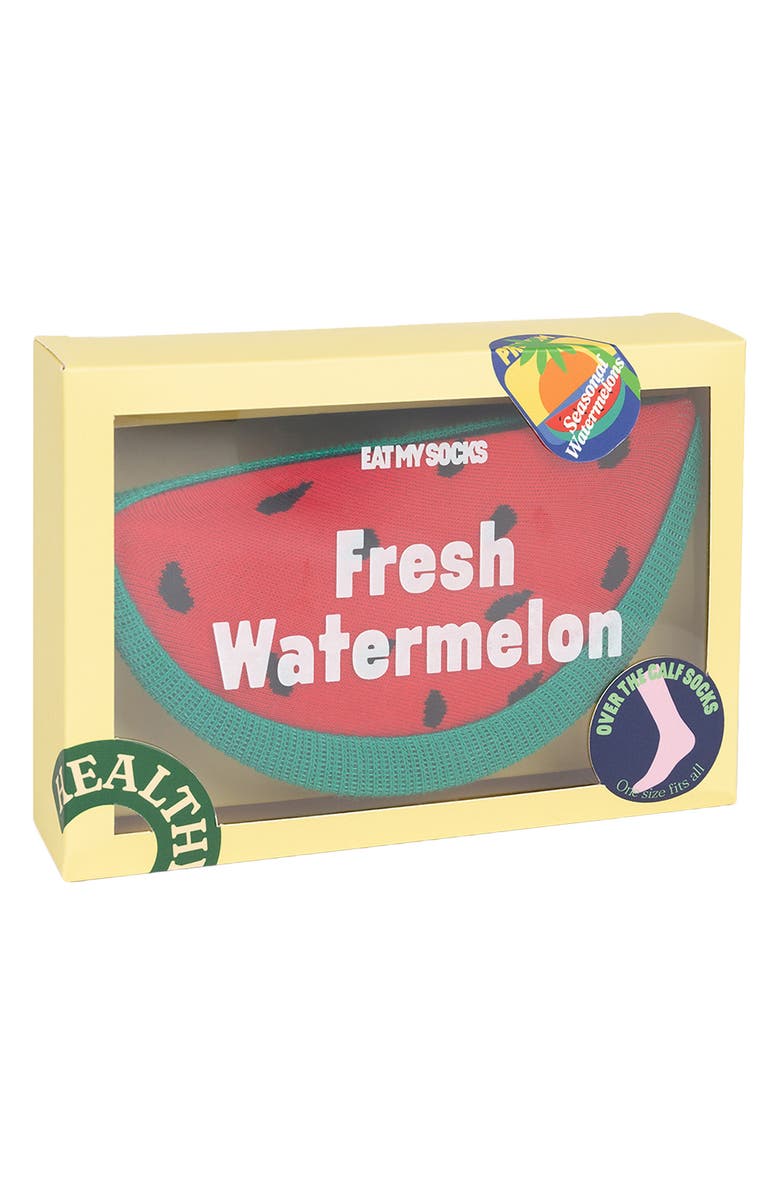 doiy Fresh Watermelon 3D Crew Socks, Alternate, color, Watermelon