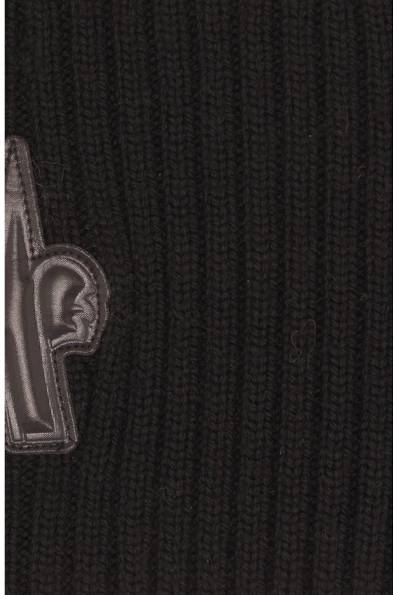 Logo Embroidered Virgin Wool Rib Headband, Alternate, color, BLACK