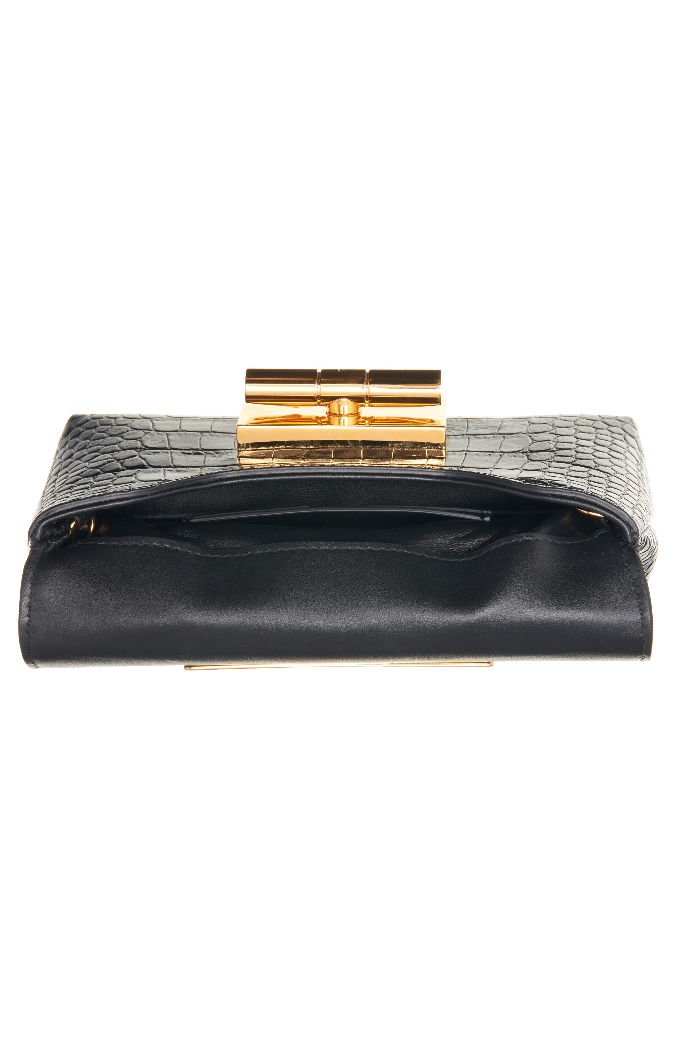 TOM FORD Mini Natalia Croc Embossed Leather Shoulder Bag, Alternate, color, 