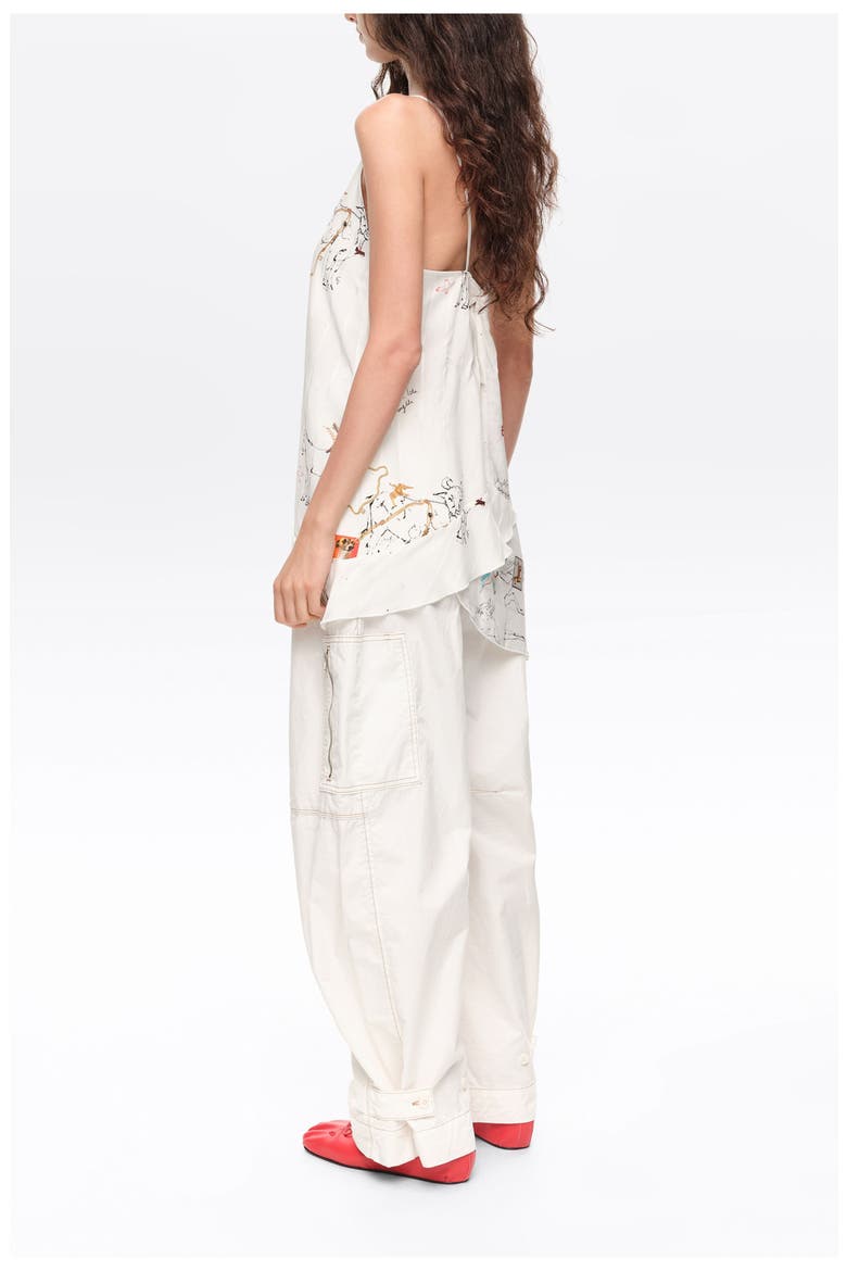Ruffled A-Line Vest Top, Alternate, color, COLLAGE ANIMAL CHAIN