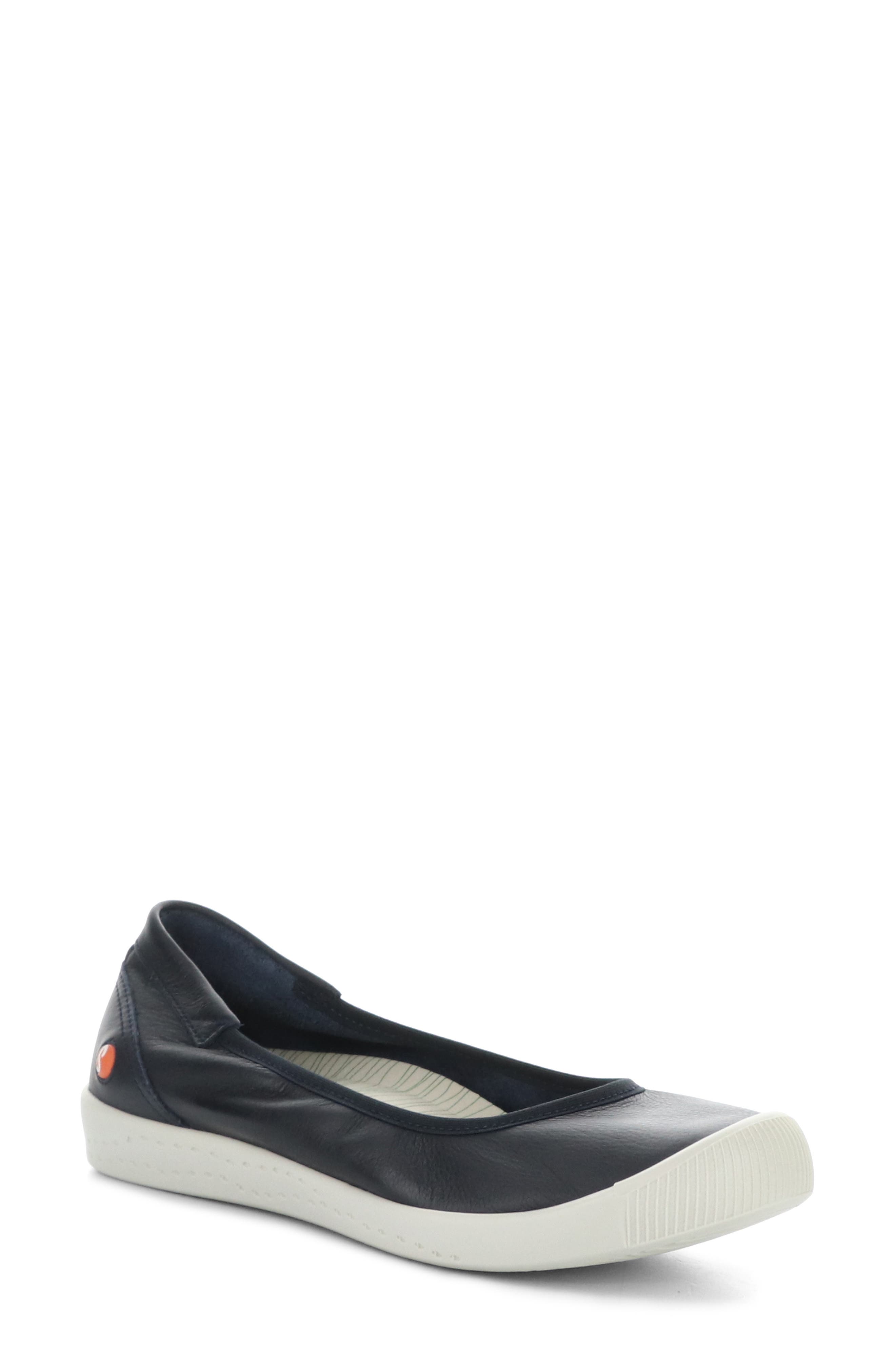 Softinos by Fly London Ilme Ballet Flat, Main, color, 010 Navy Smooth Leat