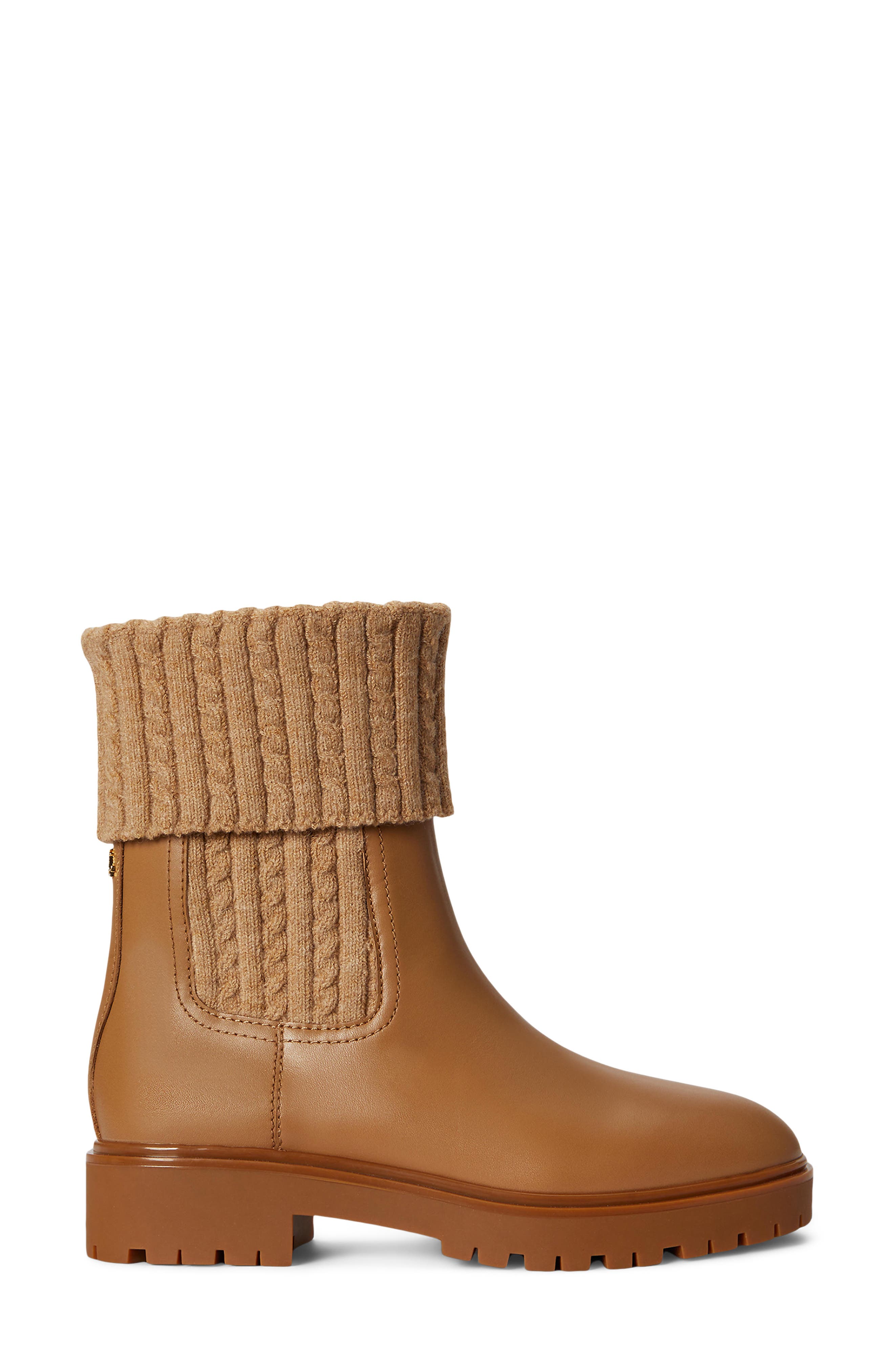 Allyson Leather Bootie, Alternate, color, CAMEL