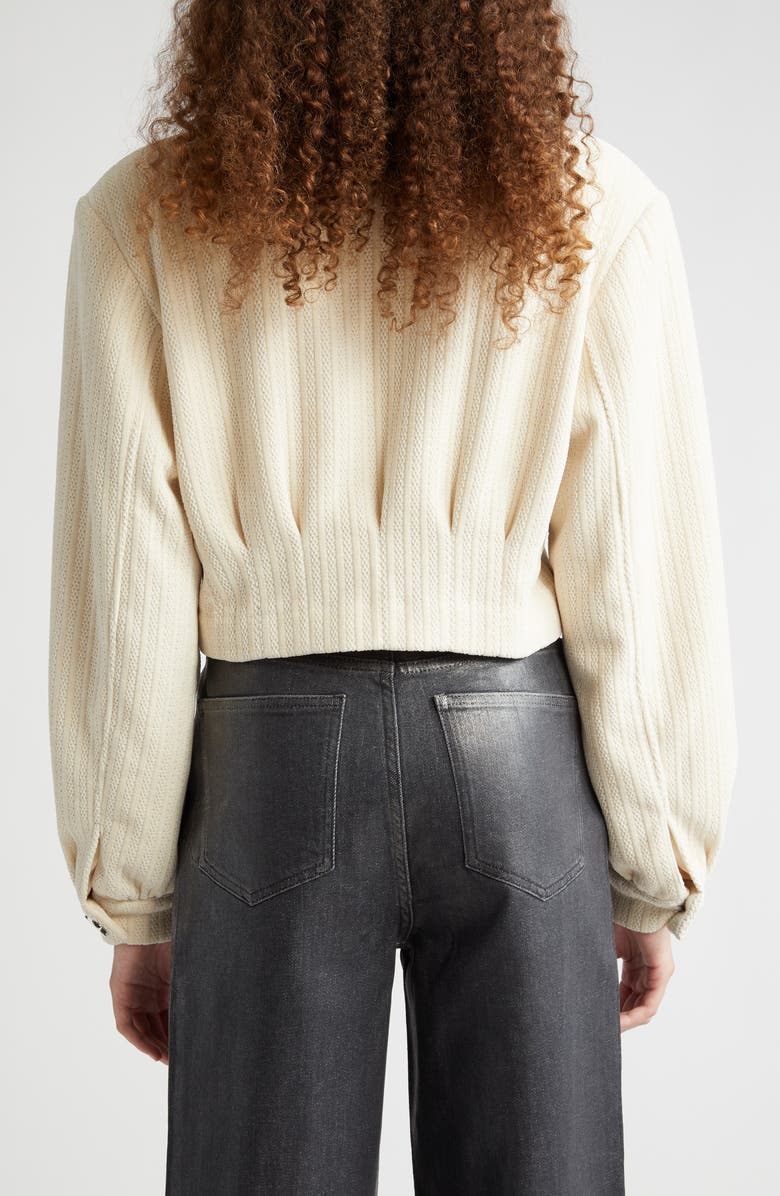 GESTUZ Elnoragz Crop Knit Jacket, Alternate, color, Off White Structure